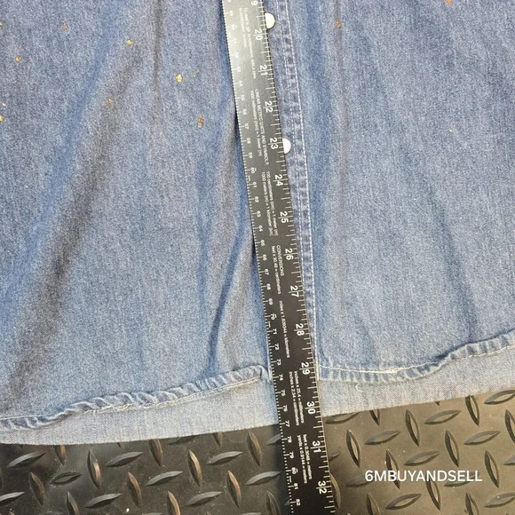 Sunbelt Sportswear Painted Lady Designs Chili Pepper Denim Western Shirt Mens M - Picture 5 of 10